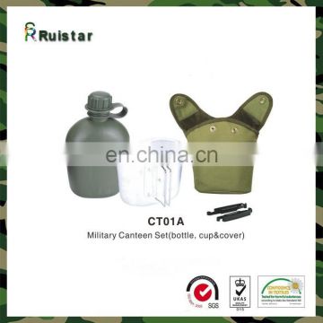 Green Military aluminum Travel water canteen