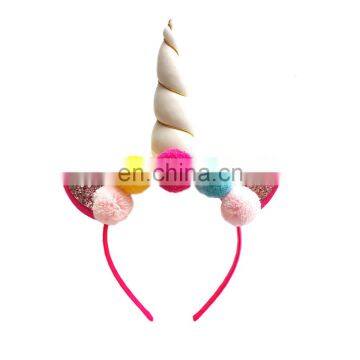 Wholesale children happy birthday unicorn gift Flower horn unicorn Headband