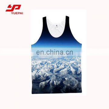 Custom 3d printing sublimation sports vest mens gym tank top