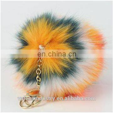 Hot Sell Colorful Fluffy Faux Fur Pom Poms Ball Keychain Pom Pom Ball Pendant for Woman Cellphone/handbag/hats/Car photo-2