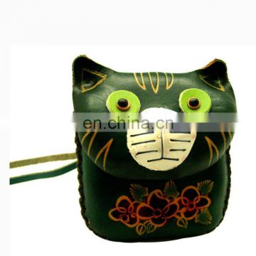 Custom fancy animal cat shaped coin purses wholesale kids soft leather coin purse MCP-0062