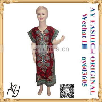 Ethnic muslim girls dress abaya long dress short sleeve dress