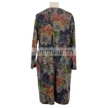 Floral Print Free Size Senior Women Long Dress Apparel BSCI Audit photo-2