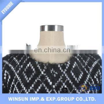 Open-front Custom Women Cardigan Black Plaid Long Sleeve V-neck Sweater photo-2