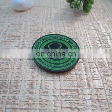 Zinc alloy coloered engraved metal coin from China factory