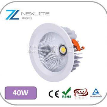 40w COB Led Ceiling Lights Cutout 185mm Cree Lifud Driver 5 Years Warranty Led Downlights