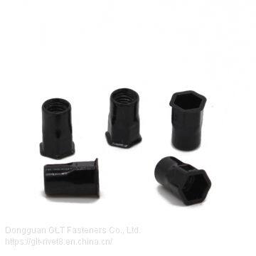 Painted Black Flat head Half Hex  blind rivet nut M3-M12