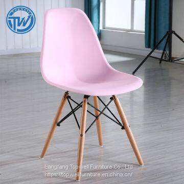 DC-6071 Topwell Modern Design Plastic Chair Dining Room Chair With Wood Legs Leisure Chair photo-3