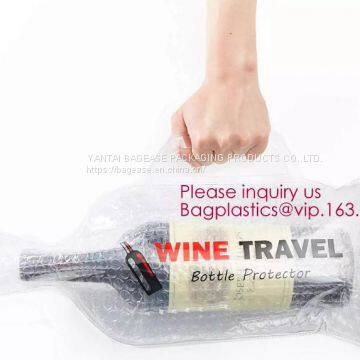 Reusable Wine Bottle Protector Travel Safe Transportation Packing Cushion Bubble Bags Wine Wrap Bottle Bags Protectors