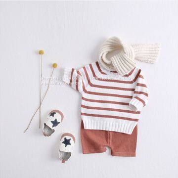 2020 Fashionable Warm Newborn Baby Clothes Cute Striped Toddler Suit Clothes photo-3