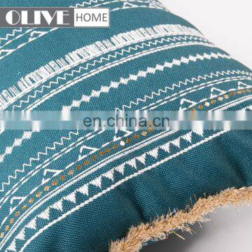 Spring Fashion Design With Gold Thread Tassel Lazies Embroidery Sofa Waist Cushions For Sale photo-2