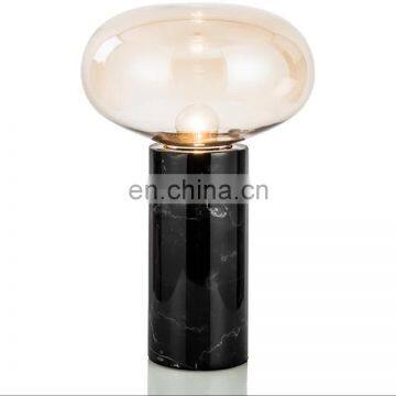 High Quality Modern Black Marble Bedside Table Lamp For Living Room