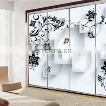 Fashion Decorative Silk Screen Printing Sliding Glass for Wardrobe Door