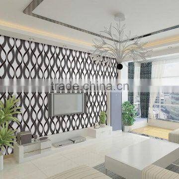 Paved Really Simple Curve Flocking Velvet Sofa Background TV Den Bedroom Marriage Room -3d Wall Paper Designer Wallpaper photo-4