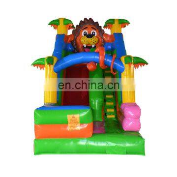 Animals lion cartoon moonwalk inflatable bouncy castle dry slide