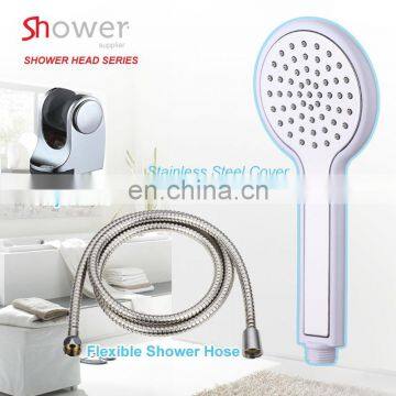 SH-1177 Single functional ABS plastic shinny hand showerhead sets with chromed face & white backside