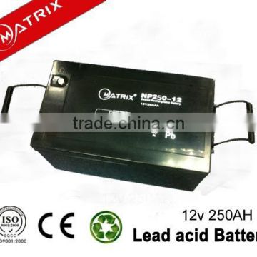 High quality rechargeable 12v batteries 250AH