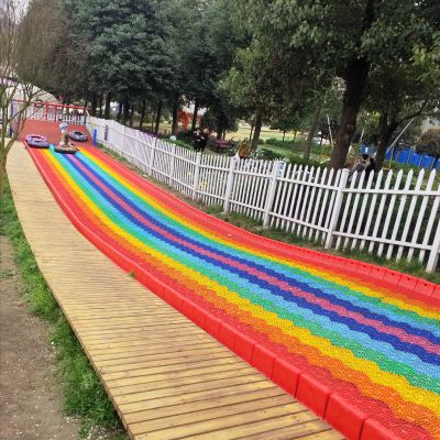 Fun Park Equipment For Adults Colorful Rainbow Slides For Amusement Park