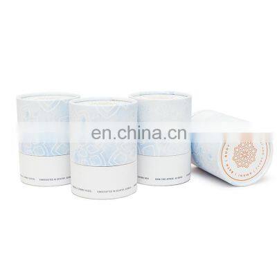 Bio-friendly Cylinder Paper Tube Candle Packaging Custom Cardboard Tube Hot Foil Stamping