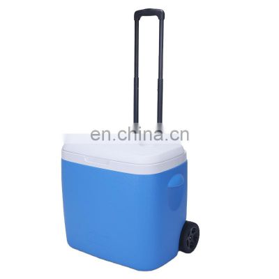 Eco-friendly  insulation 18 L plastic cooler box ice chest with wheels