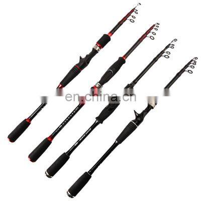 Wholesale Cheap Fishing Gear 2.1M 2.4M Ultra Short Portable Carbon Fiber Telescopic Light Travel Bait Fishing Rod