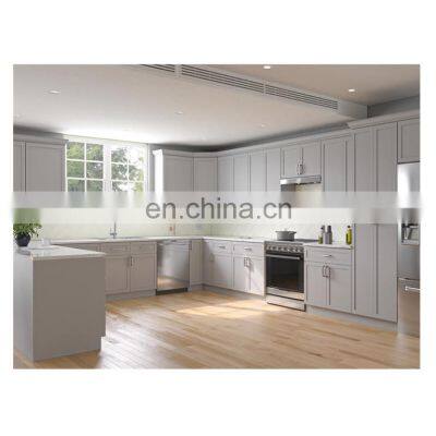 Custom american small style white aluminum pantry solid wood ideal kitchen cabinet