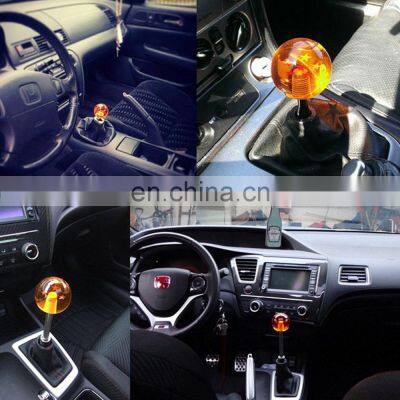 AUSO Universal Auto Parts Racing Cars Acrylic Crystal JDM 54mm 7 Star Orange Ball Gear Knob For Universal Car