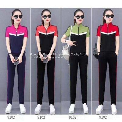 Monisa lady sports leisure colorful suit with long trousers in summer