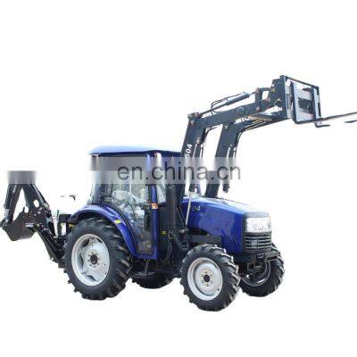 MAP 504 50hp agricultural farm equipment 4X4 mini tractor with front end loader and backhoe loader