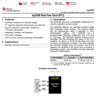 Bq32000dr real-time clock Ti original stock