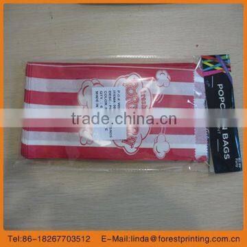 stripe food bag 2014 customer kraft paper shopping bag/supermarket popcorn bag