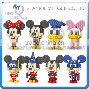 Mini Qute LINKGO Kawaii American avenger cartoon mouse duck dog diamond block plastic building block boys educational toy