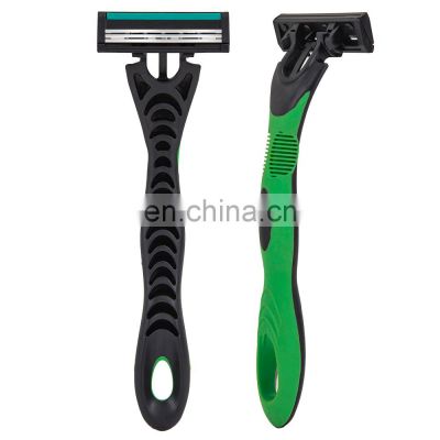 Sharp Triple Blades Man Razor Pivoting Head Shaving Stick Replacement Blade Cartridges With Lubricant Strip LY3-03