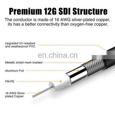 Real 4K HD Camera Video Cable 75ohm 6G 12G SDI Cable RG59 Golden Plated BNC to BNC Male Cable photo-5