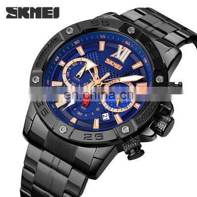 9235 Customization Logo Watch for Men Big Face Stainless Steel Heavy Strap Luxury Watch Waterproof Wristwatch Male