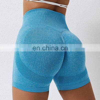 Fitness Seamless High Waist Tummy Control Scrunch Butt Lift Peach Hip Sports Biker Shorts Women Workout Gym Yoga Wear Apparel