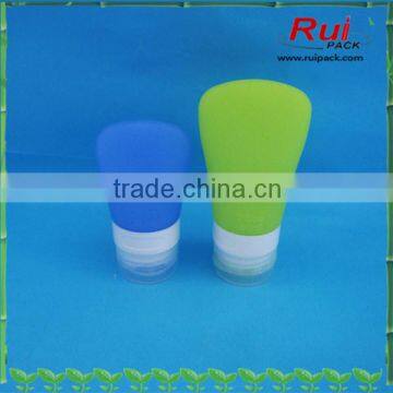 Empty silicone squeeze silicone hand sanitizer bottle with suckers,travel portable mini silicone bottle