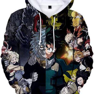 Boku No Hero Hoodie Novelty Hooded Pullover Sweatshirt for Adult