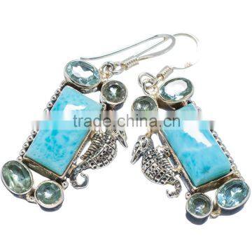 LARIMAR 925 STERLING SILVER EARRINGS ,925 STERLING SILVER JEWELRY WHOLE SALE,JEWELRY EXPORTER