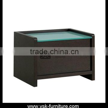 NI-110 Glass Top Drawer Bedside Cabinet