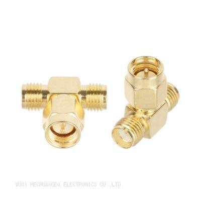 Manufacturer T Type SMA-JKK SMA Male Plug to 2 Dual SMA Female Jack RF Coax Adapter Connector