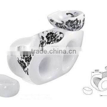 Chinese Style Pattern Reclining Hairdressing Shampoo Chair,fiberglass Washing Unit for Beauty Salon Station Shampoo Bed photo-4
