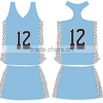 Sublimated custom design baby blue color Lacrosse Racerback Uniforms