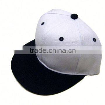 Wool Blend Snapback Two-Tone Snap Back Hat Baseball Cap-White Black