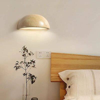 Natural Travertine Half-Dome LED Wall Sconce With 3-Color CCT