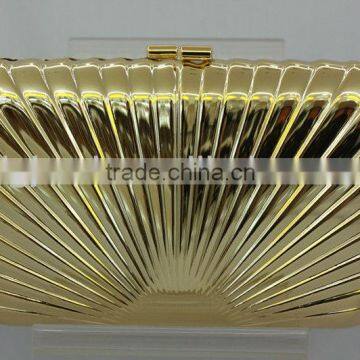 gold metal frame hardcase clutch handbag producer / supplier