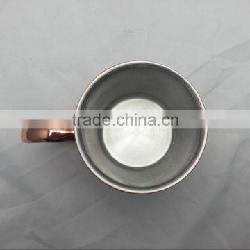 Hot Coffee Mug Passed FDA, CA65 Double Wall 304 Stainless Steel, Copper Plated 17oz 500mL Insulated Beer Mug With Plastic Lid photo-2