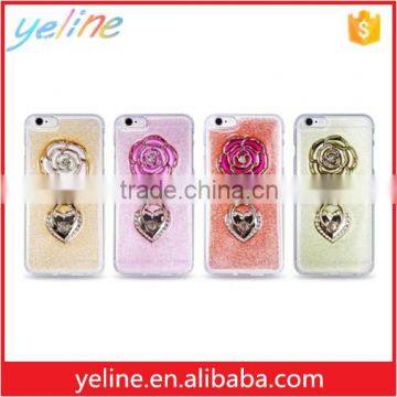 Popular new Arrival factory retai 3d rose phone case with finger ring for iphone 6s