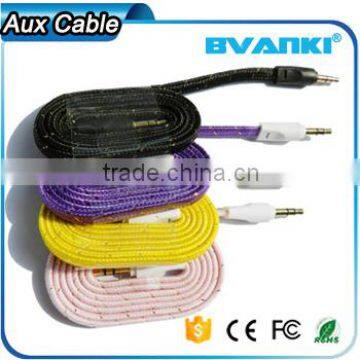 new products 2016 Quality nylon braided Aux cable 3.5mm male male colorful audio cable bulk buy from china                        
                                                                                Supplier's Choice