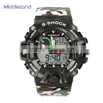 Sport stainless steel watch with electronic movement for men waterproof watch